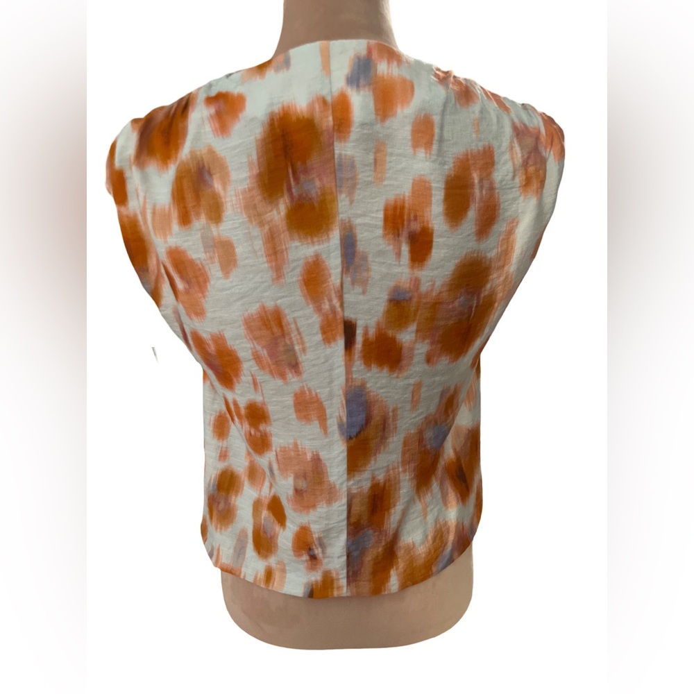 Bimba Y Lola Modern Orange and Tan Blouse Size XS - Picture 7 of 9